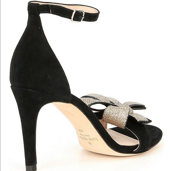 NWT Kate Spade Greta black bow dress sandals - Picture 2 of 8